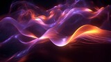 Abstract purple and orange waves on a vibrant background