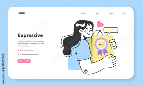 Expressive consumer behavior web banner or landing page. Purchase