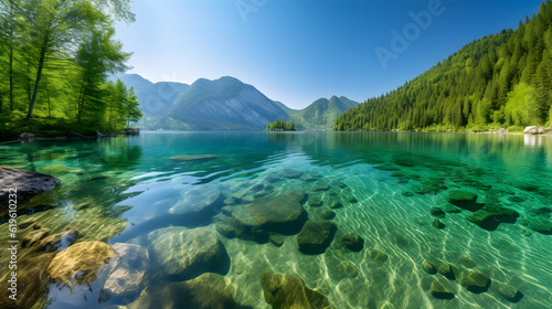 美しい川の風景 No.027  The Breathtaking View of a River Generative AI