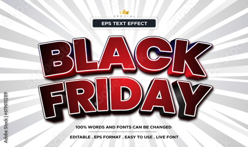 Black Friday text effect editable 