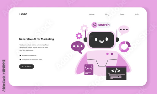 AI or artificial intelligence in marketing web banner or landing page.