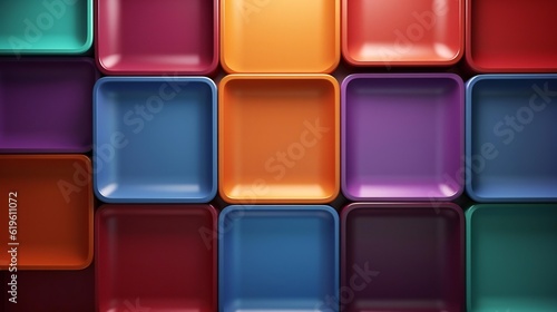 A vibrant and colorful background filled with various square objects photo