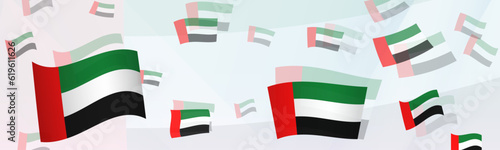 United Arab Emirates flag-themed abstract design on a banner. Abstract background design with National flags.