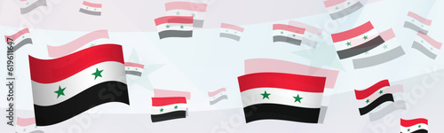 Syria flag-themed abstract design on a banner. Abstract background design with National flags.