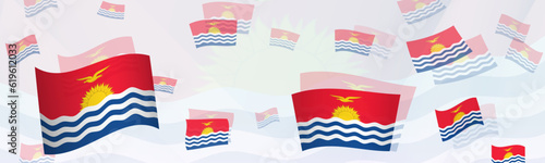 Photos Kiribati flag-themed abstract design on a banner