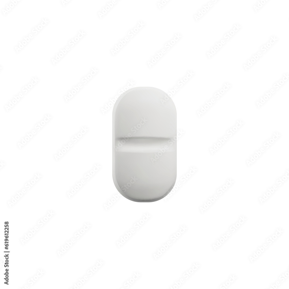 Realistic medical pill with cutting strip 3D style, vector illustration Realistic medical pill with cutting strip 3D style, vector illustration