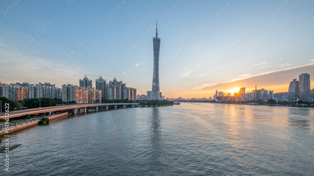 Guangzhou Tower, a landmark building in the city of Guangzhou