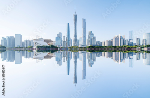 Architectural Scenery of the Urban Skyline in Guangzhou Financial District