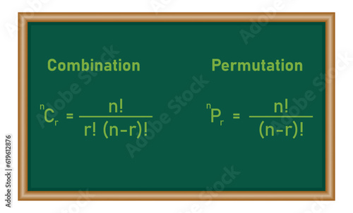 Permutation and combination formulas in mathematics.