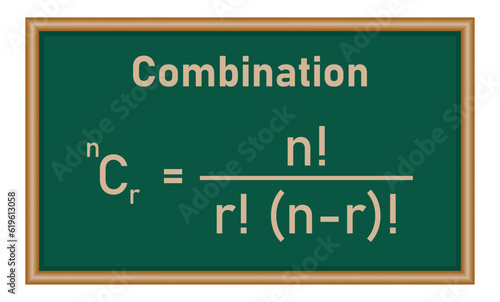 Permutation and combination formulas in mathematics.