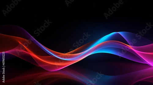 A vibrant wave of light on a dark background