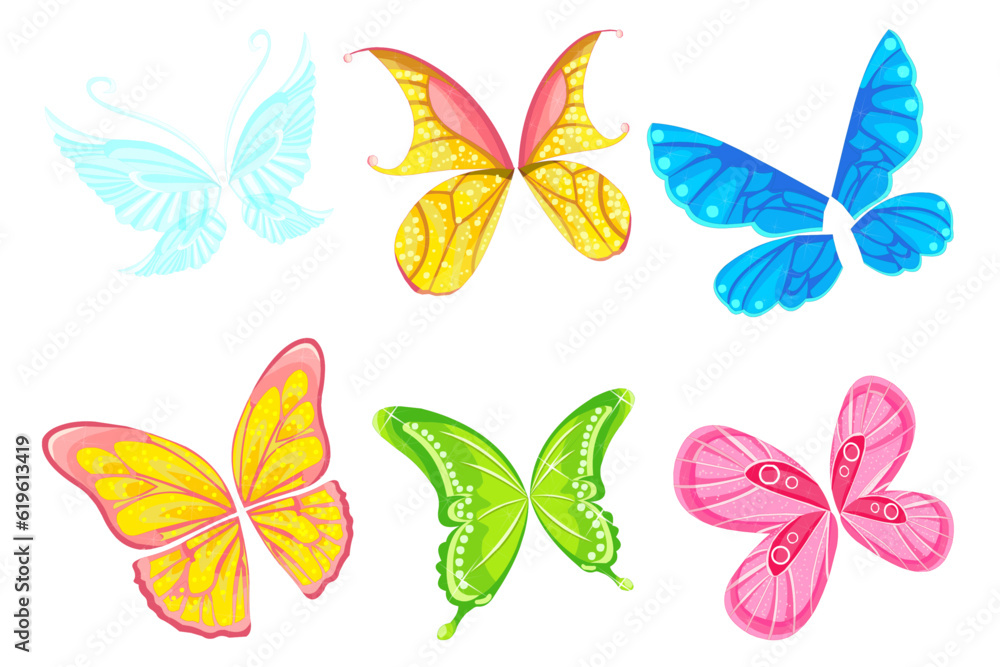 Fototapeta premium Set of fairy wings, butterfly wings, bird wings, devil wings, angel wings