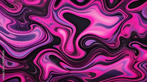 A vibrant purple and black background with swirling patterns and designs