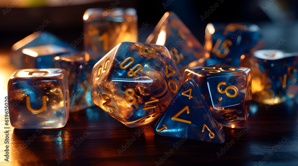 dice set for DND and other board games, generative ai dice set for DND and other board games, generative ai