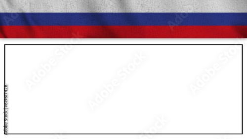 Long Realistic Russia Flag and Blank Background Area - 3D Illustration