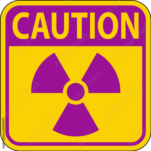 Caution Radioactive Material On White Background