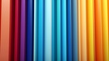 A row of colorful sticks arranged in a rainbow pattern