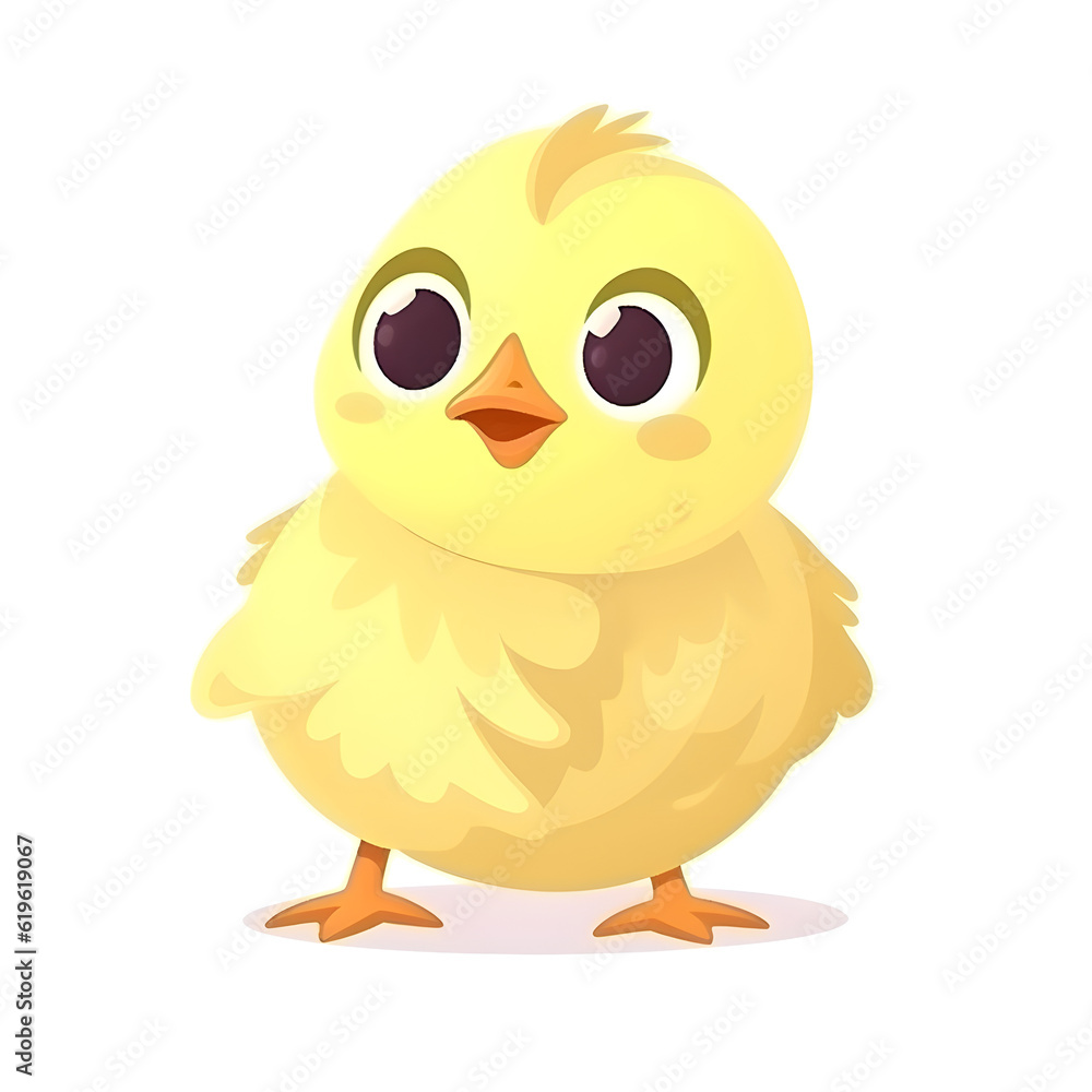 Playful clipart showcasing a lively and colorful baby chick