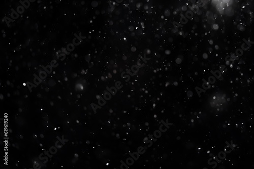 Snow on a black background. A graphic resource for editing or a blank for a designer. AI generated  human enhanced