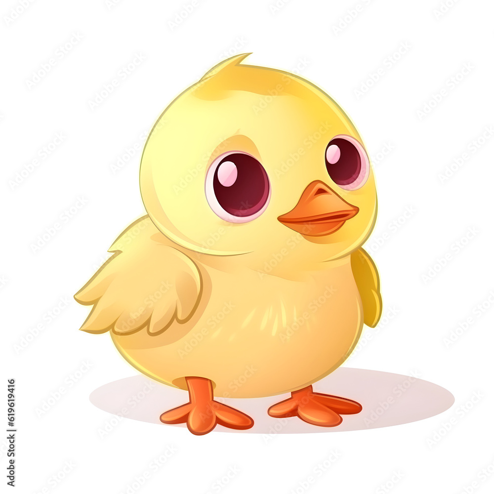 Lively and charming chick illustration in lively colors