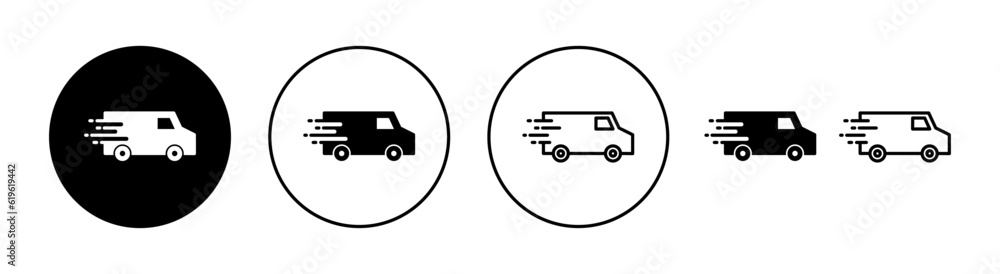 Delivery truck icon set for web and mobile app. Delivery truck sign and symbol. Shipping fast delivery icon Delivery truck icon set for web and mobile app. Delivery truck sign and symbol. Shipping fast delivery icon