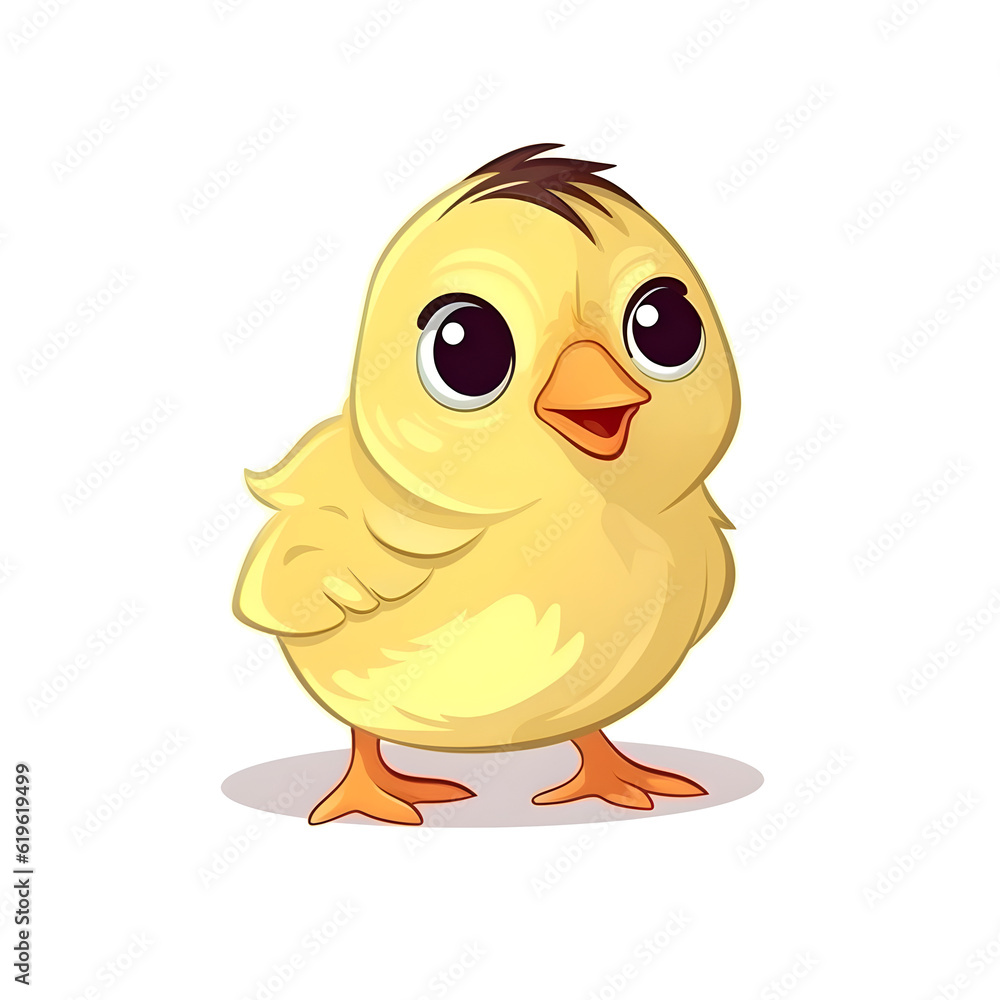 Cheerful illustration of a lively baby chick