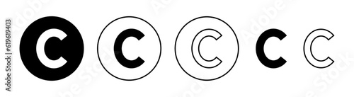 Copyright icon set for web and mobile app. copyright sign and symbol