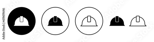 Helmet icon set for web and mobile app. Motorcycle helmet sign and symbol. Construction helmet icon. Safety helmet
