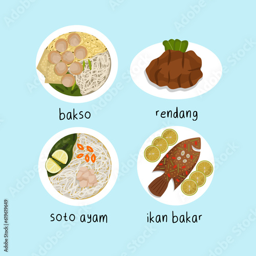 Set Of Indonesian Food Illustration 