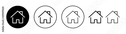 House icon set for web and mobile app. Home sign and symbol