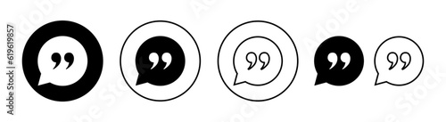 Quote icon set  for web and mobile app. Quotation mark sign and symbol