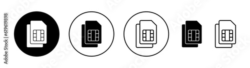 Sim card icon set for web and mobile app. dual sim card sign and symbol