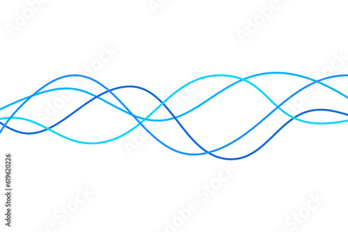 Abstract Blue Wave Line Flow Curve Wavy Element Vector Sound Audio Volume Striped Graphic Decoration Presentation Templates Motion Movement Business Editable Stroke