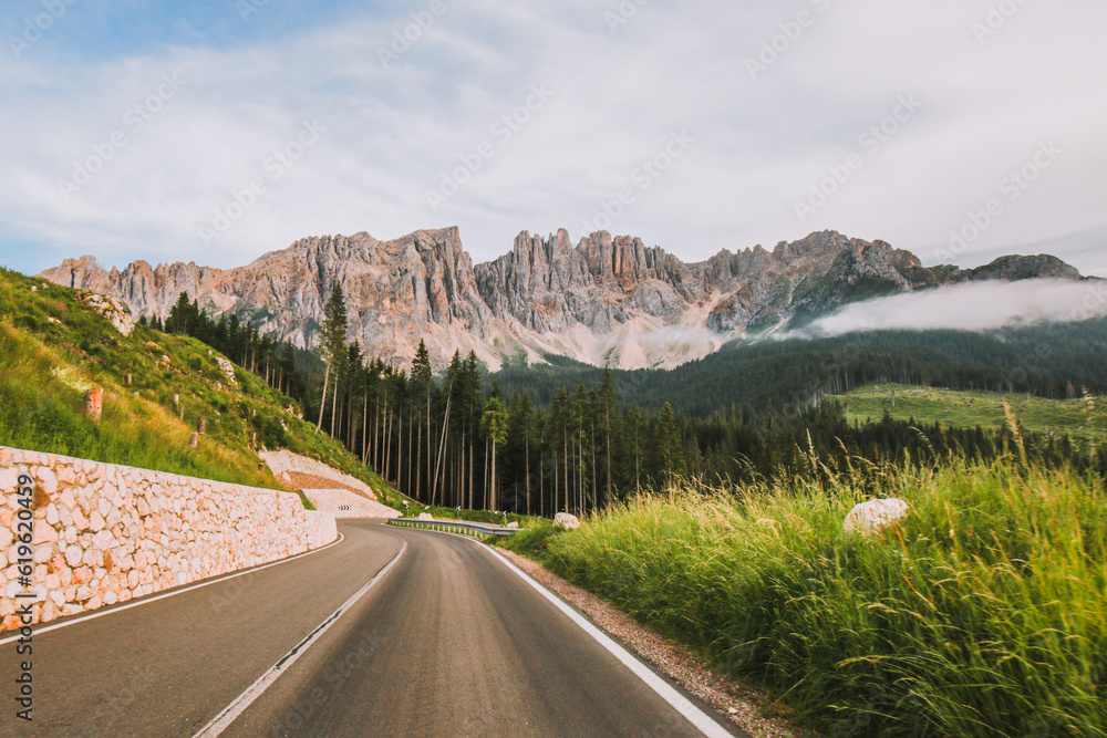 mountain road in the Dolomites, Italy