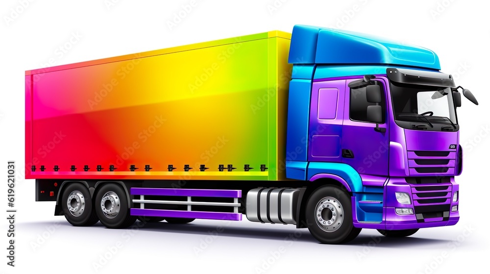 Colorful large trucks containers png