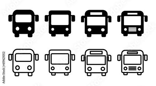 Bus icon set illustration. bus sign and symbol. transport symbol