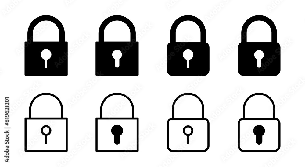 Lock icon set illustration. Padlock sign and symbol. Encryption icon. Security symbol Lock icon set illustration. Padlock sign and symbol. Encryption icon. Security symbol