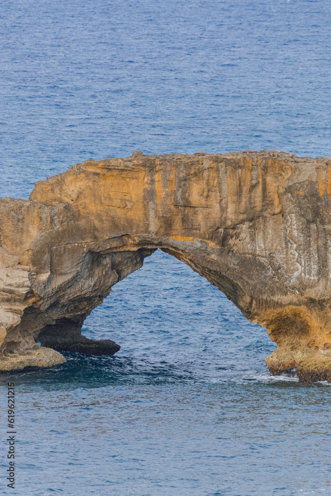 Arecibo rock formations with an arc shape landscape in the coast of puerto rico