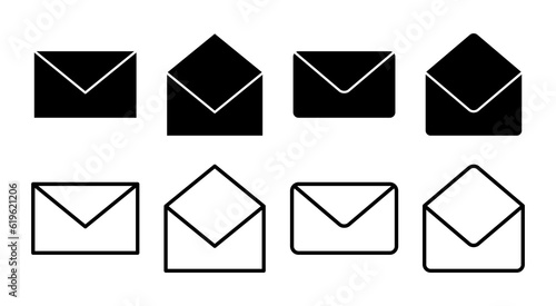 Mail icon set illustration. email sign and symbol. E-mail icon. Envelope icon