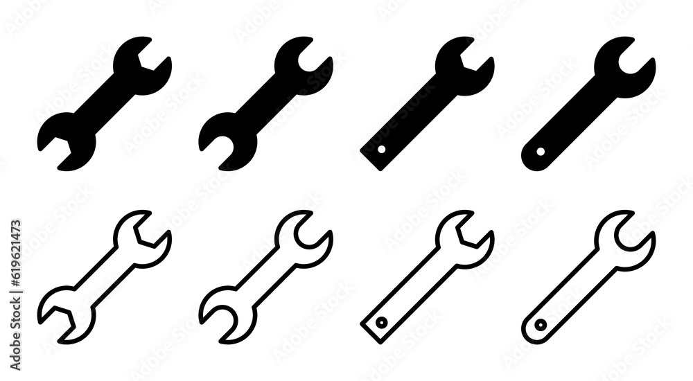 Wrench icon set illustration. repair icon. tools sign and symbol Wrench icon set illustration. repair icon. tools sign and symbol