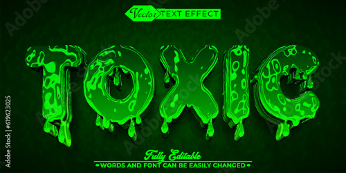 Liquid Green Toxic Vector Editable Text Effect Template