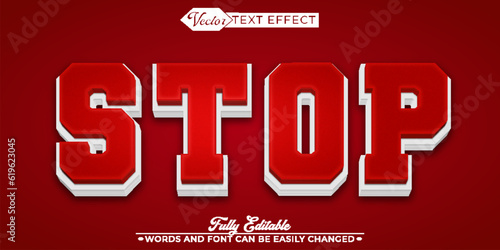 Red Stop Editable Text Effect Template
