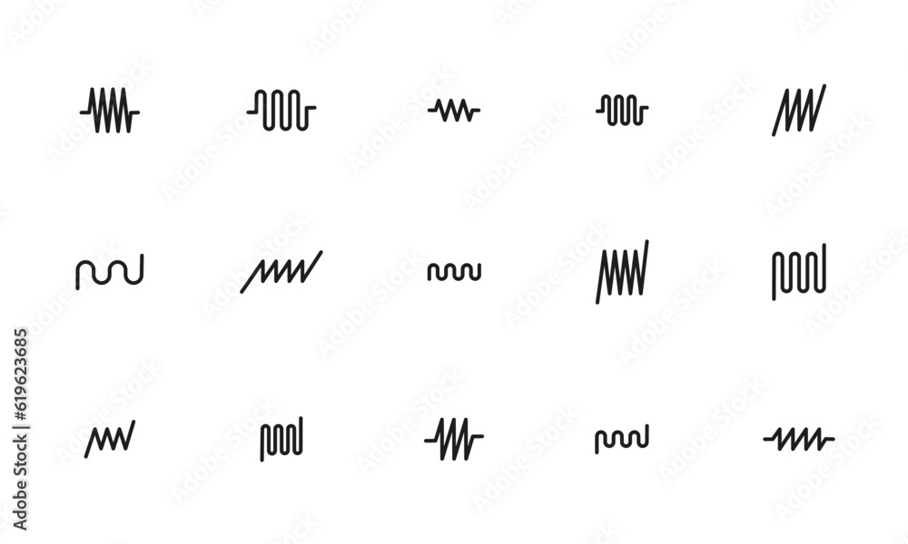 Vecteur Stock バネのアイコンセット/金属バネ/スプリング/ぜんまい/イラスト/ベクター | Adobe Stock