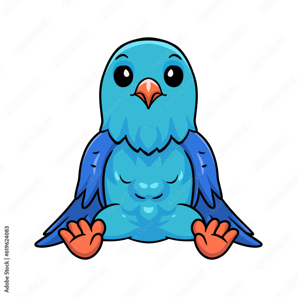 Fototapeta premium Cute forpus parrotlet bird cartoon
