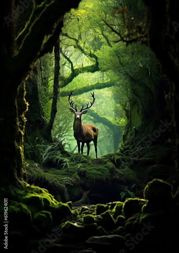 In this AI-generated illustration, a majestic elk emerges from the enchanting realm of fantasy. Sense of wonder, to explore the depths of our imagination, and to embrace the magic that resides within. © Guttersnipe