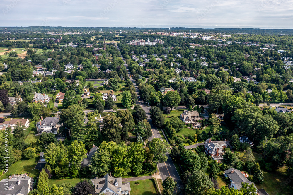 Drone shot of Garden City along Cathedral Avenue
