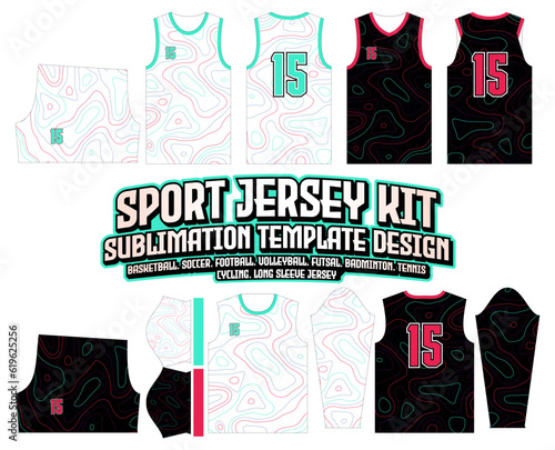 contour outline Line Jersey Design Sportswear Background