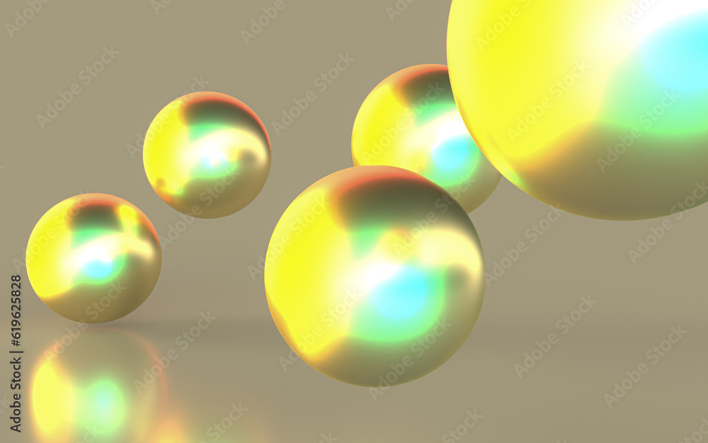 Fototapeta premium 光輝く金の球体のアブストラクト