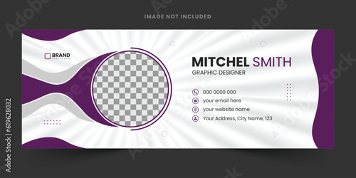 Modern and minimalist email signature or email footer template. Corporate Email signature template or email footer and personal social media cover templates. Abstract Modern Email signature design.