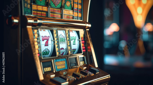 Close-up of a slot machine in a casino